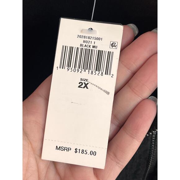 Lauren Ralph Lauren Jacquard Faux-Shearling Jacket Black/Red Women's 2X NWT - Picture 9 of 11